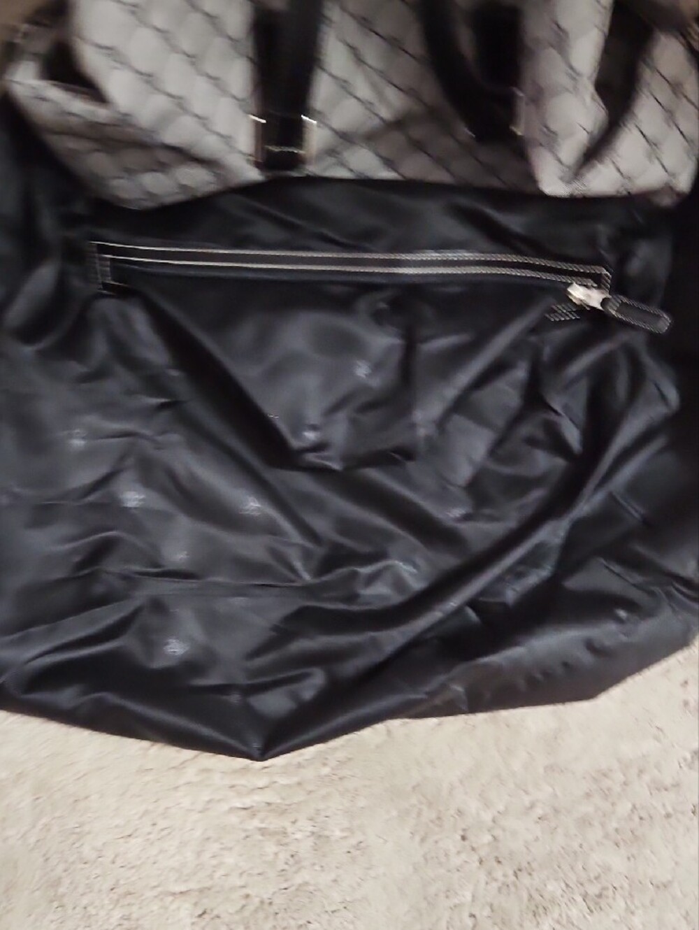 Lauren Ralph Lauren Blue & Gray Travel Bag with Blue Leather Trim - Picture 12 of 13
